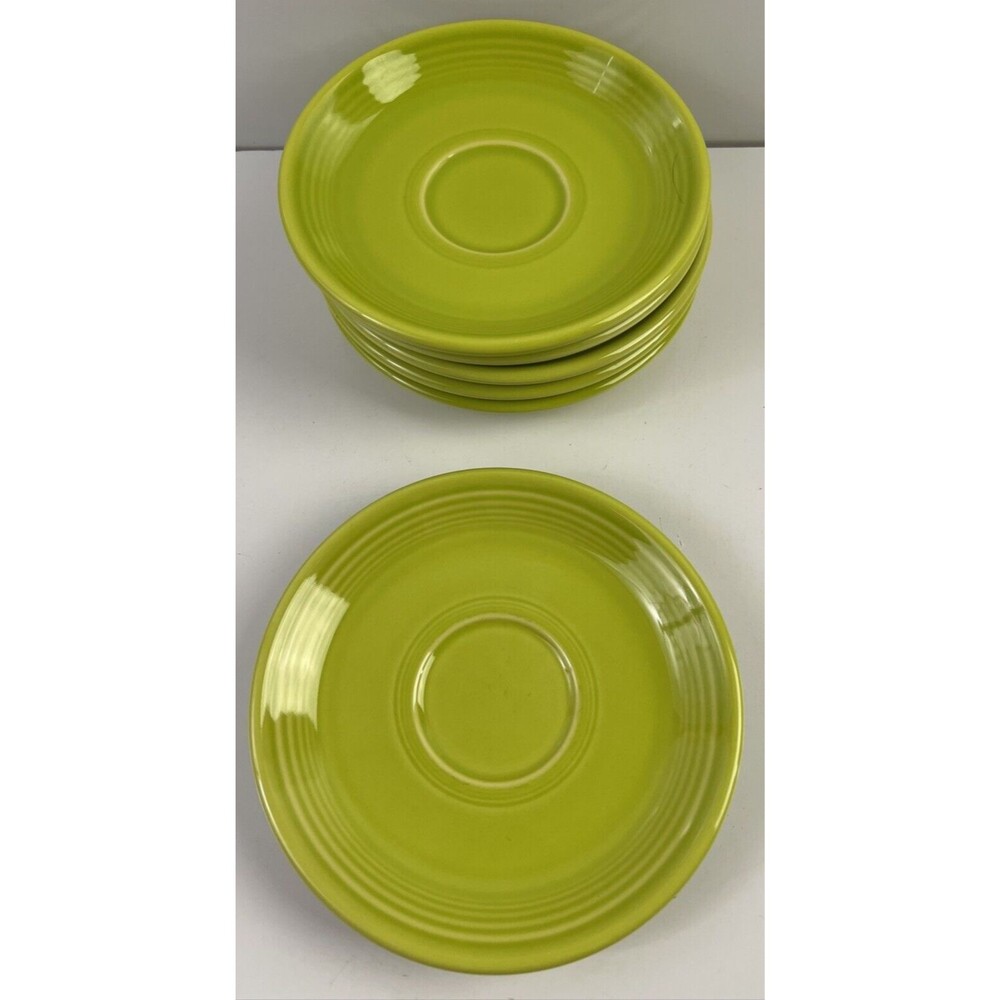 Fiestaware Lime Green Plates/Saucer Lot Of 6 Stoneware Fiesta